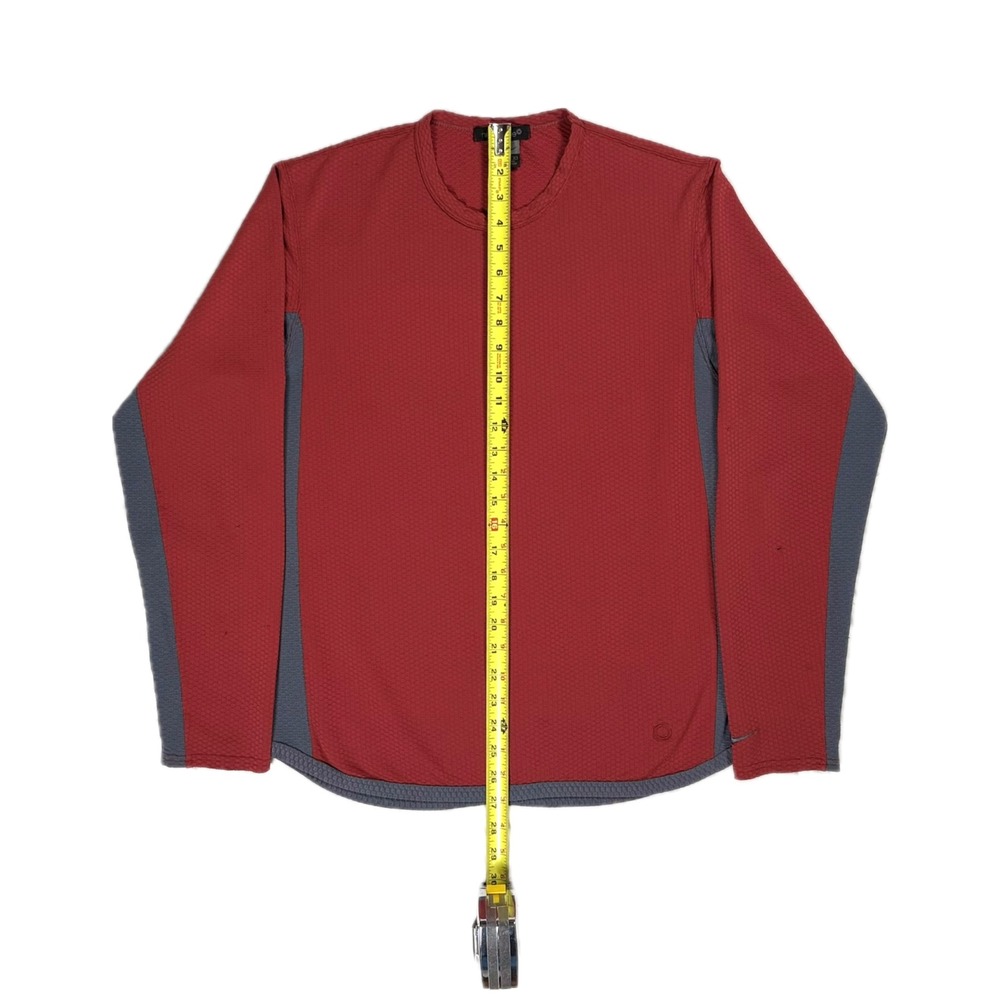 Vtg Y2K Nike Sphere maroon red grey mesh thermal longsleeve shirt mens medium - Picture 5 of 9